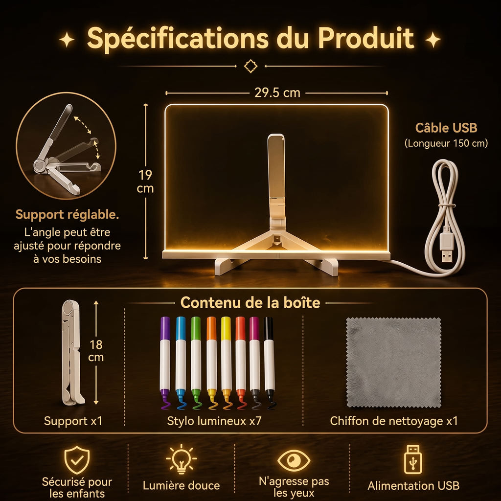 LumiDraw™ : Le Tableau Magique Sans Écran ✨